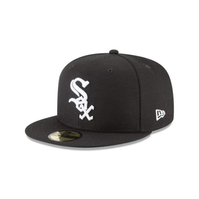 Black Chicago White Sox Hat - New Era MLB Basic 59FIFTY Fitted Caps USA8569172